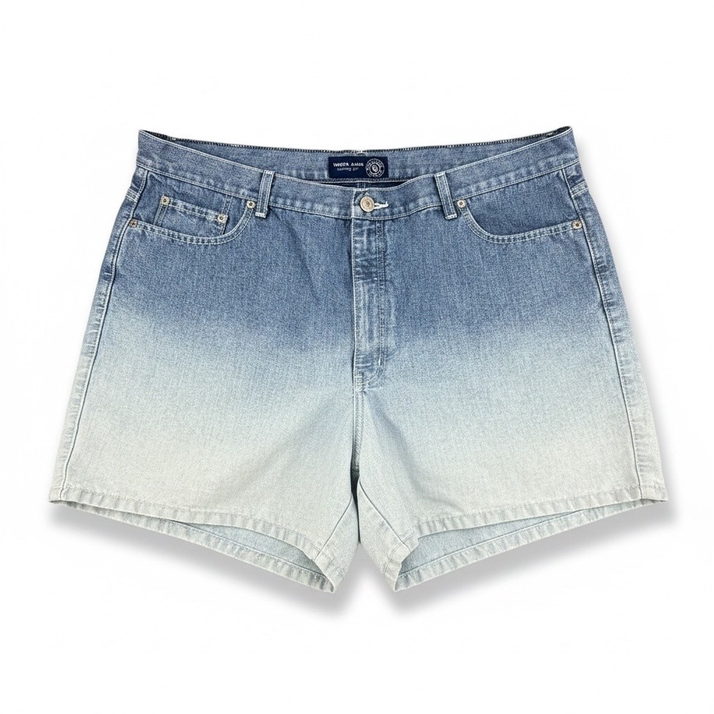 Vtg Venezia Jeans Womens 22 Lane Bryant Ombre Denim Shorts High Rise Y2K Plus